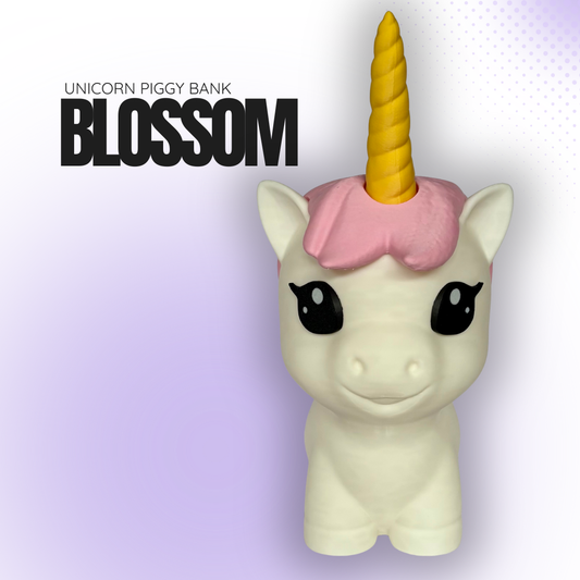 Blossom the Pink Unicorn Piggy Bank