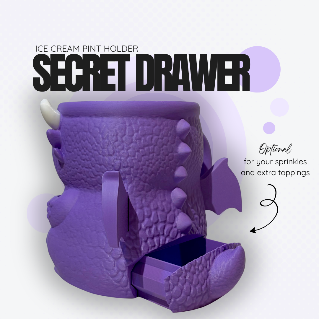 Corcra the Purple Dragon Ice Cream Pint Holder