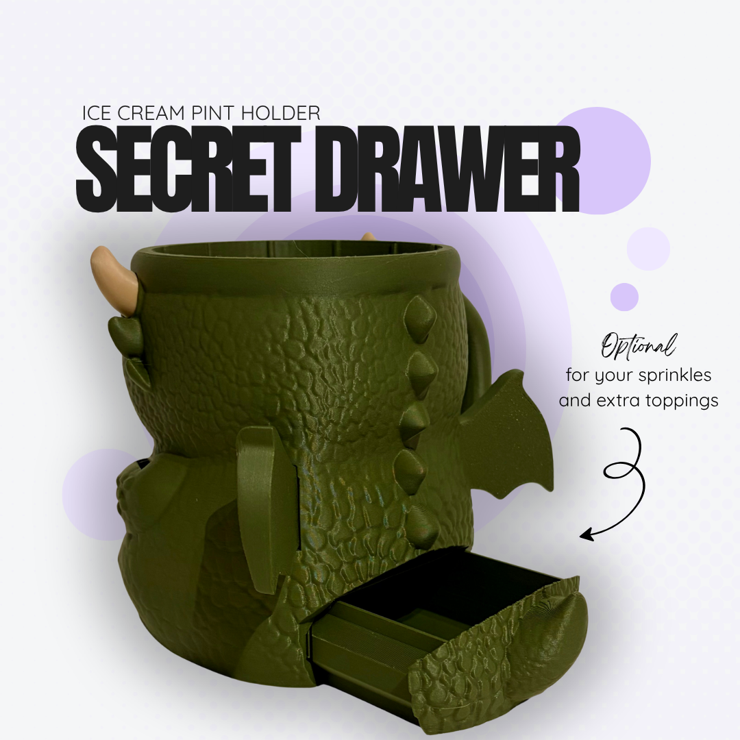 Feirge the Green Dragon Ice Cream Pint Holder