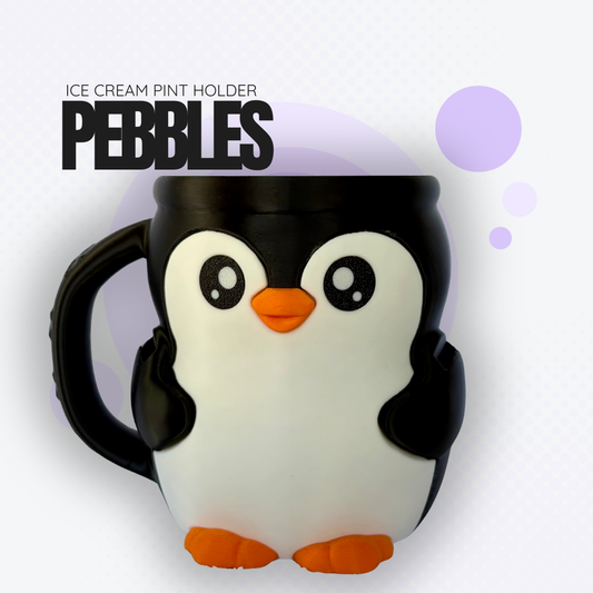 Pebbles the Penguin Ice Cream Pint Holder