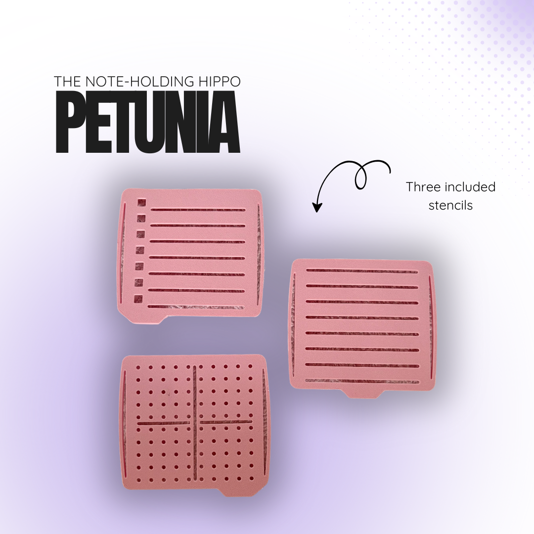 Petunia the Note‑Holding Pink Hippo