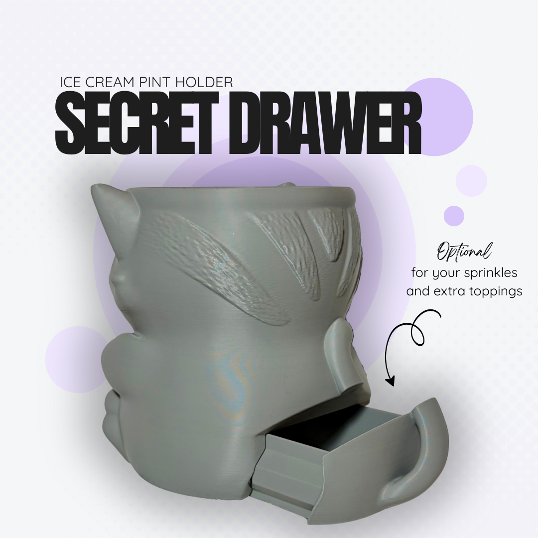 Misty the Grey Cat Ice Cream Pint Holder