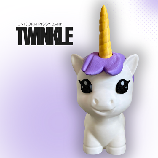 Twinkle the Purple Unicorn Piggy Bank