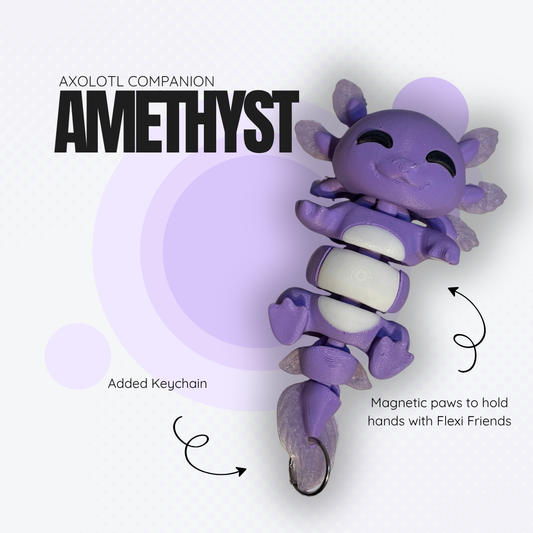 Amethyst the Purple Axolotl Magnetic Companion