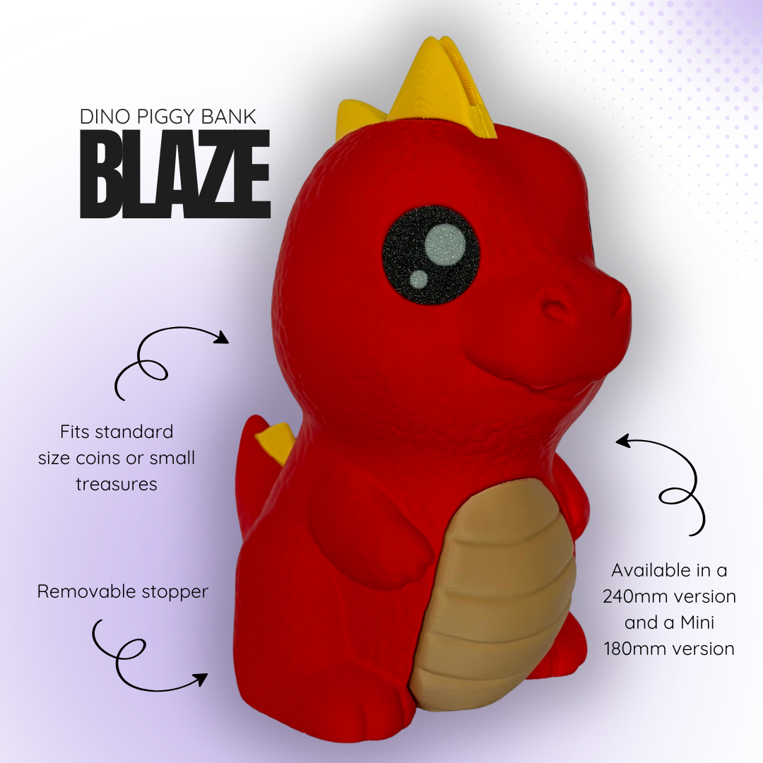 Blaze the Red Dino Piggy Bank