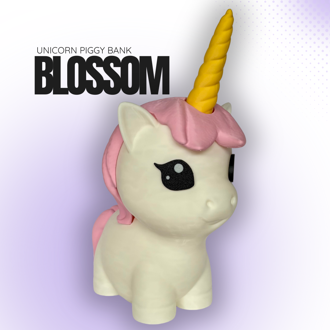 Blossom the Pink Unicorn Piggy Bank