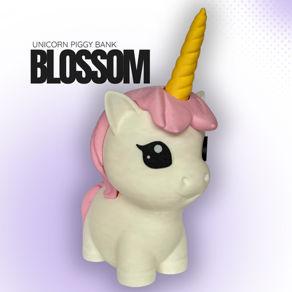 Blossom the Pink Unicorn Piggy Bank