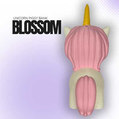 Blossom the Pink Unicorn Piggy Bank