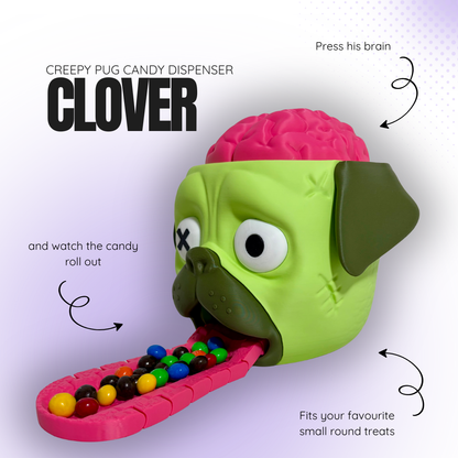 Clover the Creepy Pug Candy Dispenser