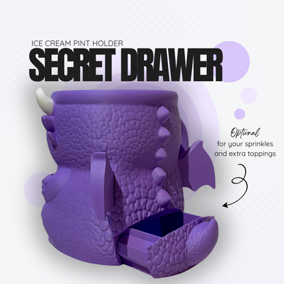 Corcra the Purple Dragon Ice Cream Pint Holder