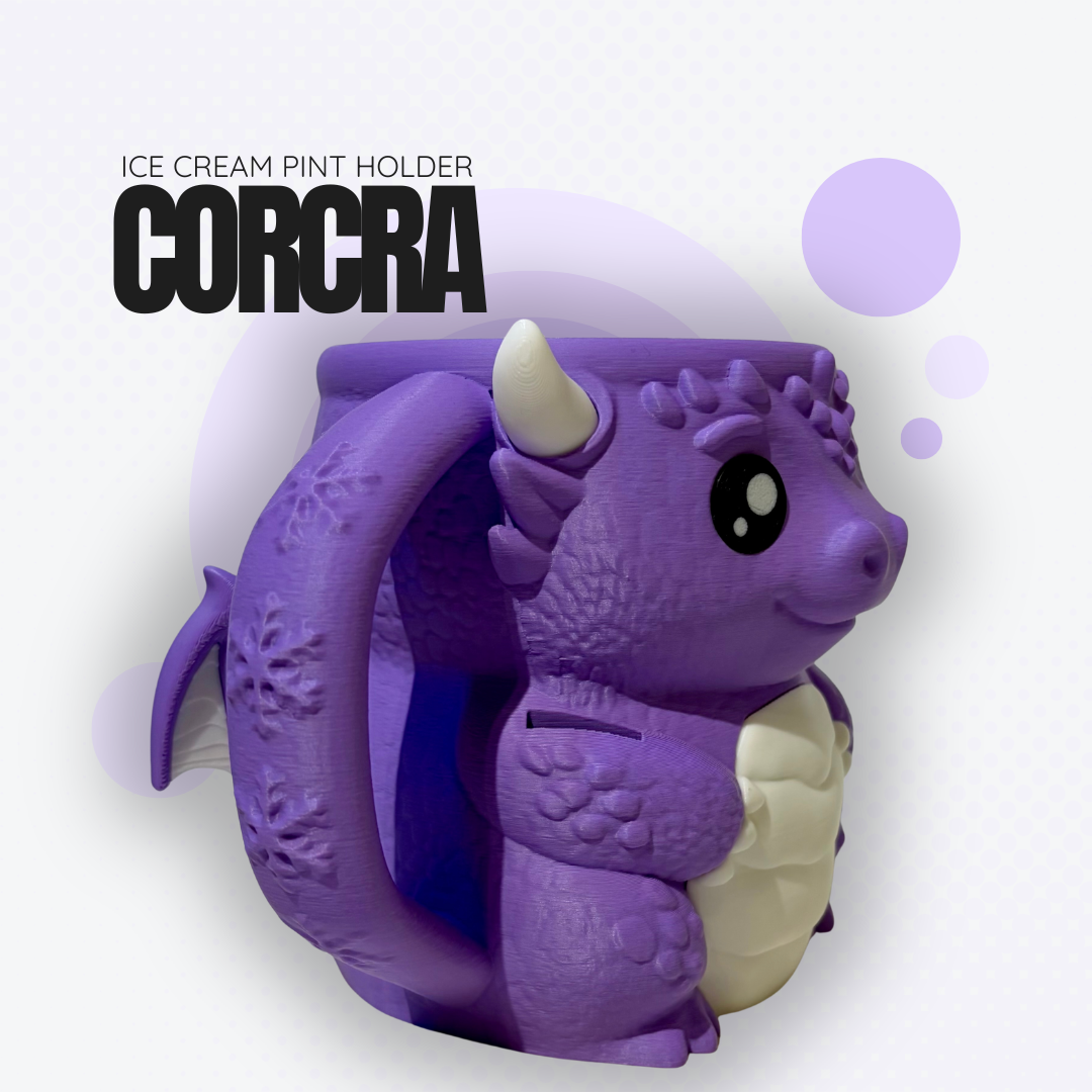 Corcra the Purple Dragon Ice Cream Pint Holder