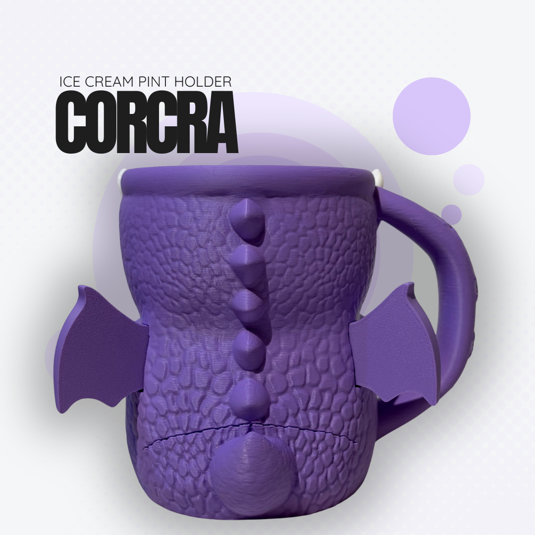 Corcra the Purple Dragon Ice Cream Pint Holder