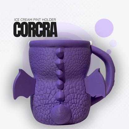 Corcra the Purple Dragon Ice Cream Pint Holder