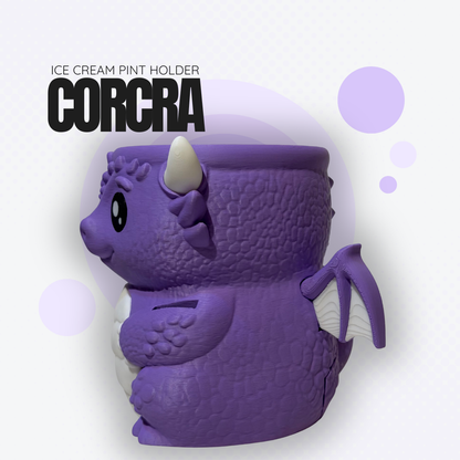 Corcra the Purple Dragon Ice Cream Pint Holder