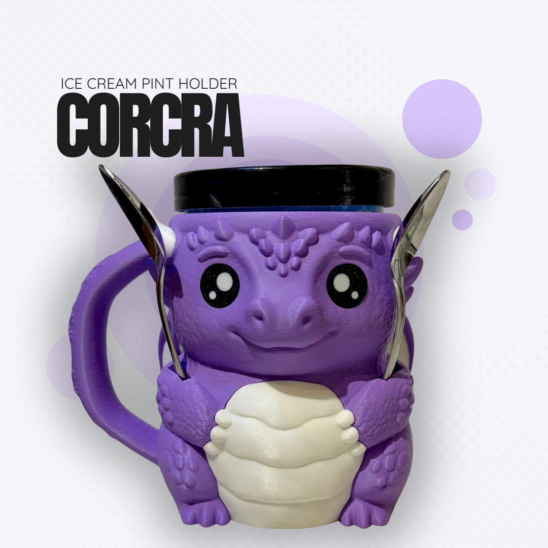 Corcra the Purple Dragon Ice Cream Pint Holder