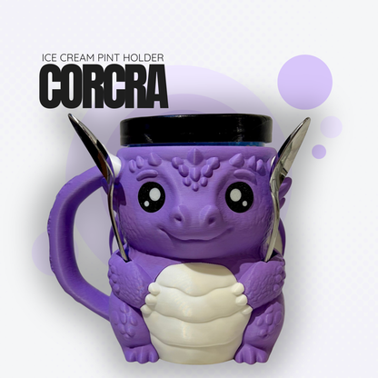 Corcra the Purple Dragon Ice Cream Pint Holder