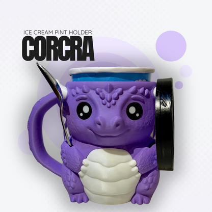 Corcra the Purple Dragon Ice Cream Pint Holder