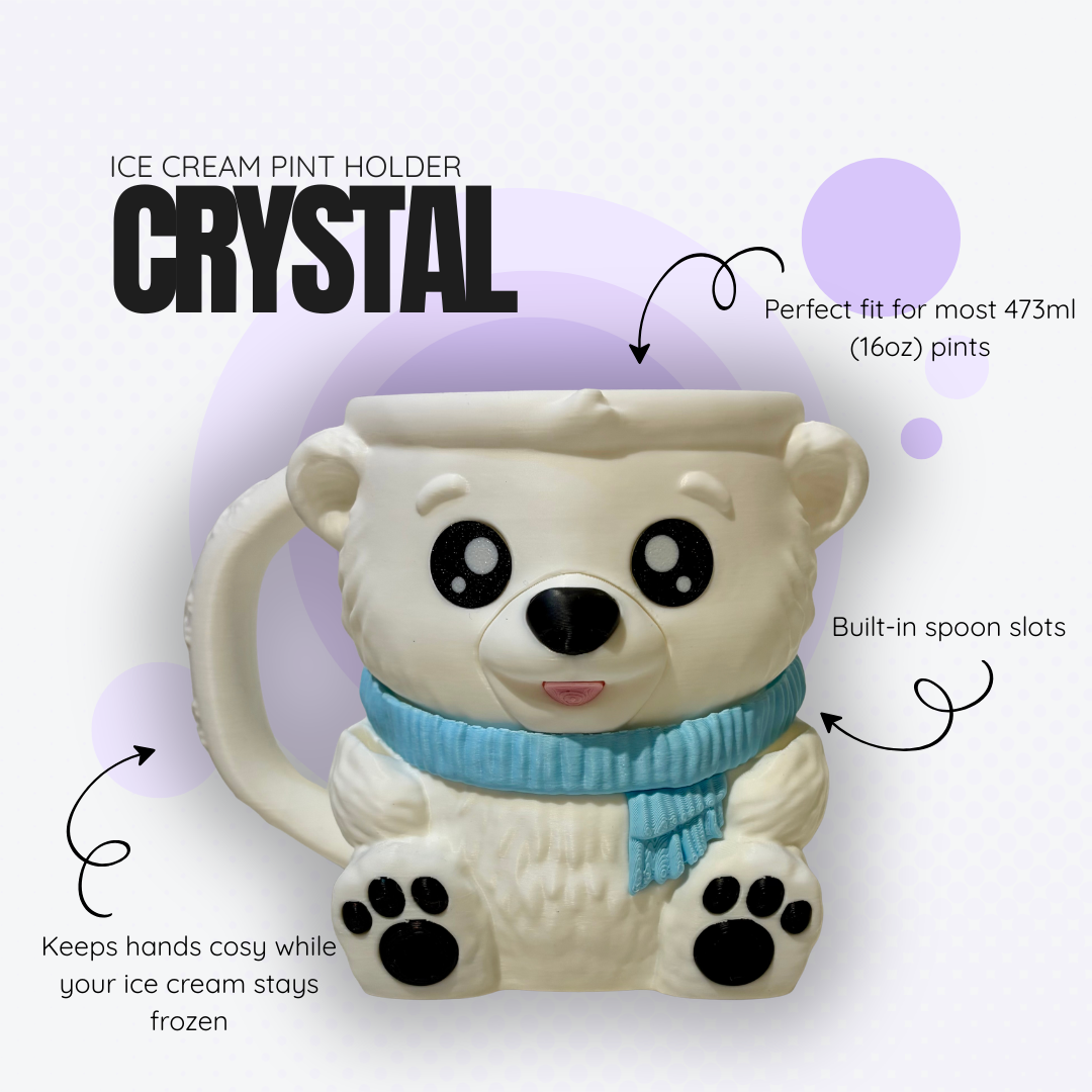 Crystal the Polar Bear Ice Cream Pint Holder