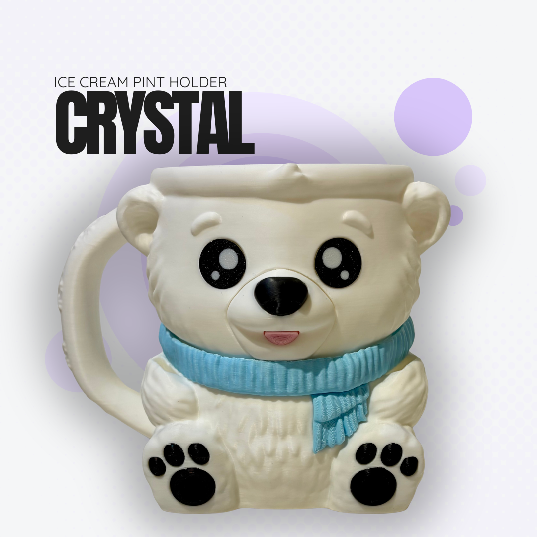 Crystal the Polar Bear Ice Cream Pint Holder