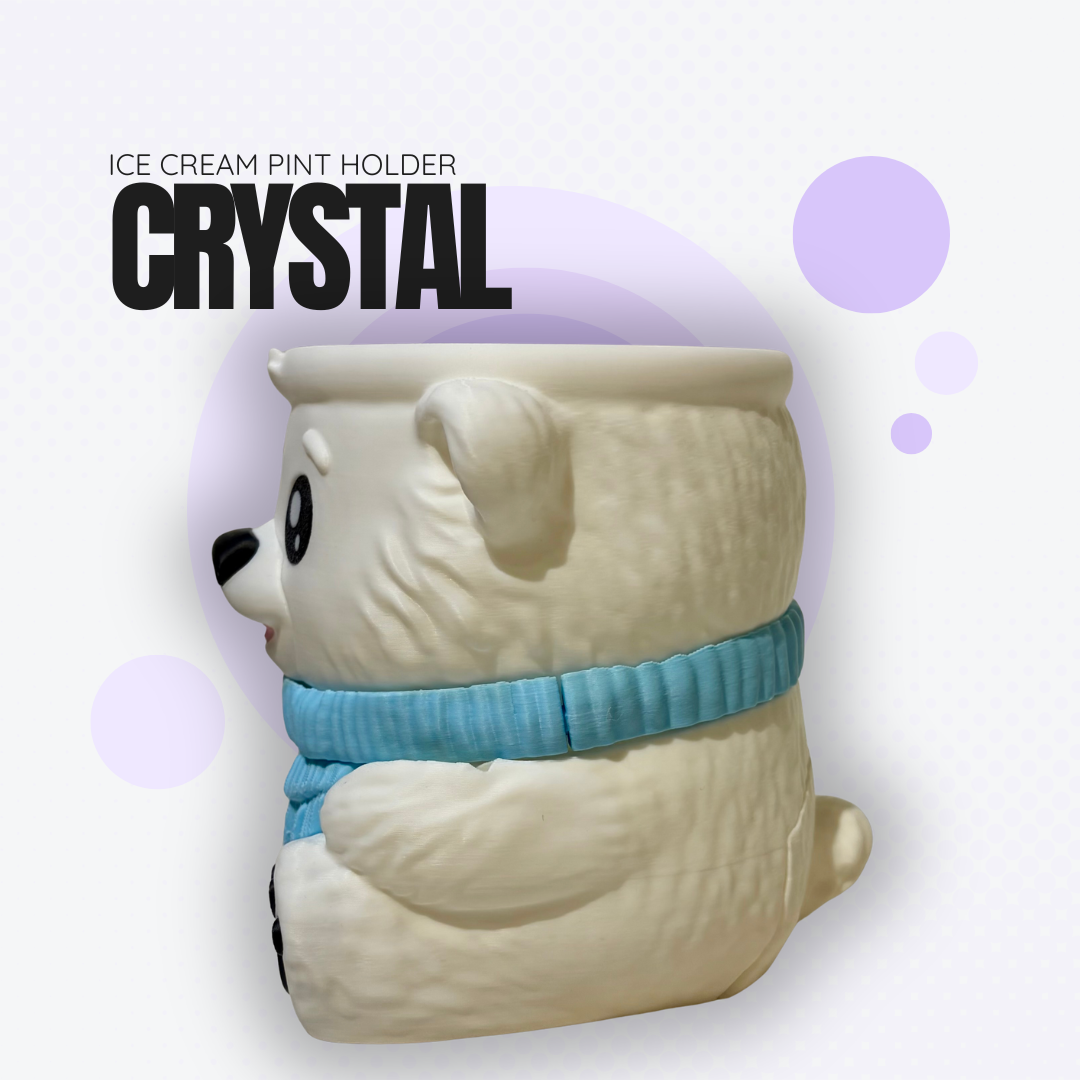 Crystal the Polar Bear Ice Cream Pint Holder