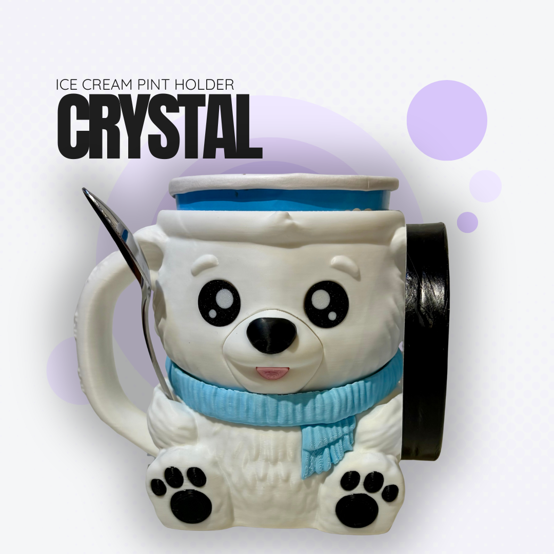 Crystal the Polar Bear Ice Cream Pint Holder