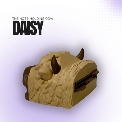 Daisy the Note‑Holding Light Brown Cow