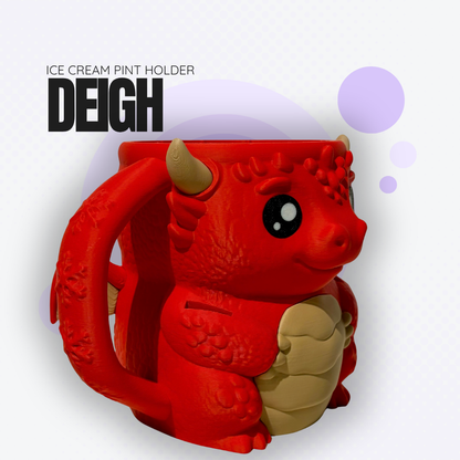 Deigh the Red Dragon Ice Cream Pint Holder