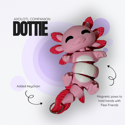 Dottie the Hot Pink Axolotl Magnetic Companion