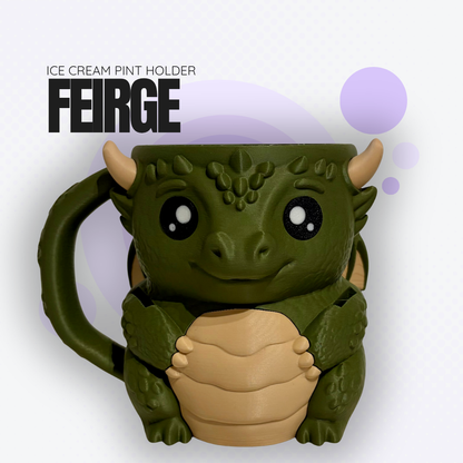 Feirge the Green Dragon Ice Cream Pint Holder