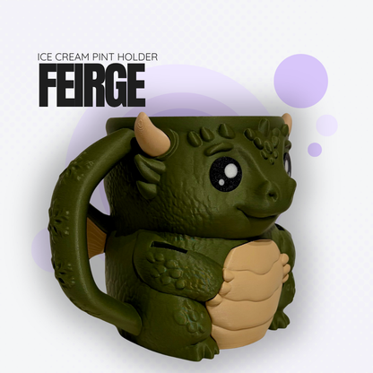 Feirge the Green Dragon Ice Cream Pint Holder