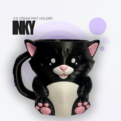 Inky the Black Cat Ice Cream Pint Holder