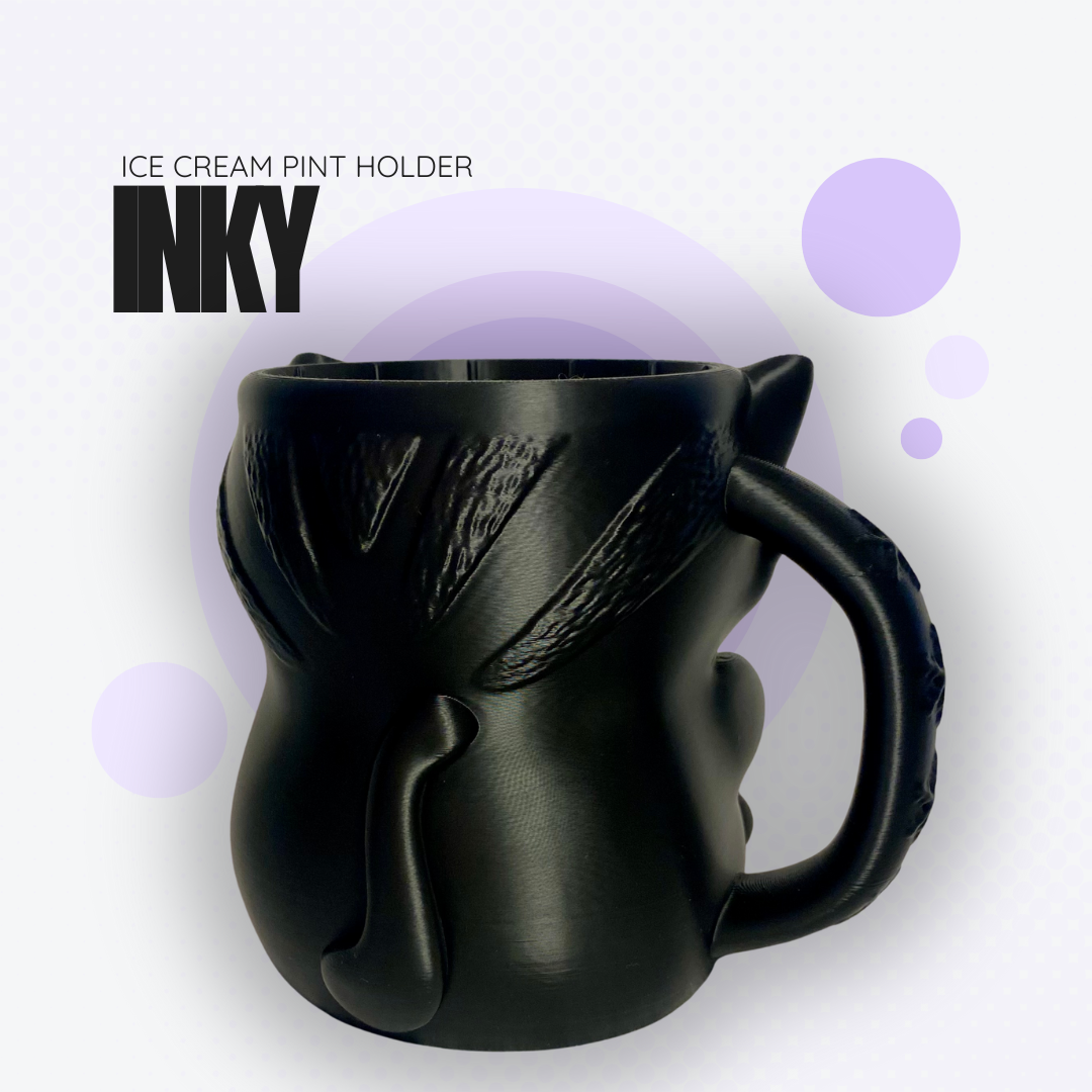 Inky the Black Cat Ice Cream Pint Holder