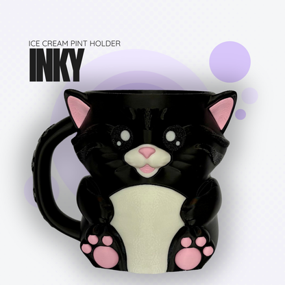 Inky the Black Cat Ice Cream Pint Holder
