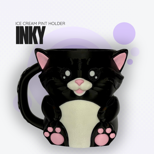 Inky the Black Cat Ice Cream Pint Holder
