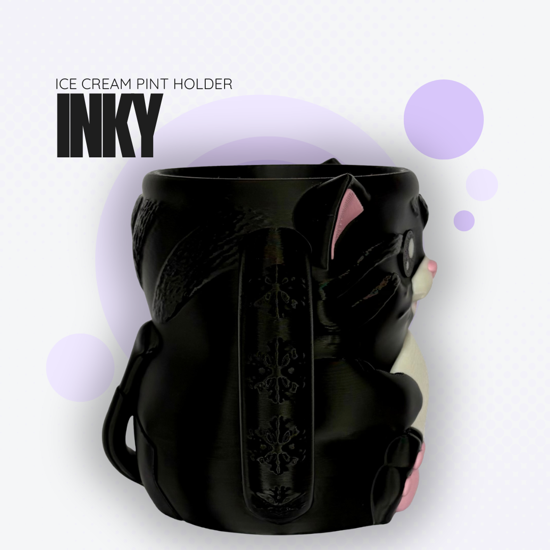 Inky the Black Cat Ice Cream Pint Holder