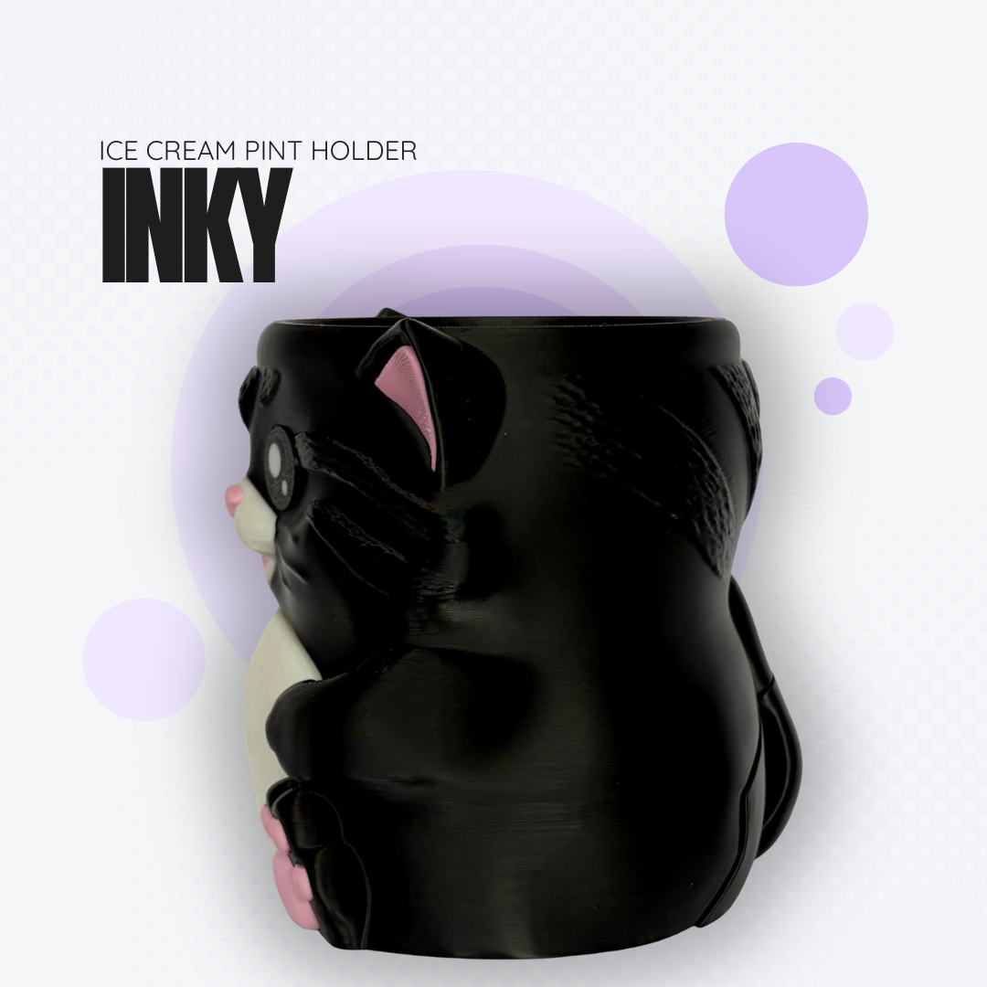 Inky the Black Cat Ice Cream Pint Holder