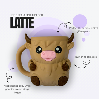 Latte the Highland Cow Ice Cream Pint Holder