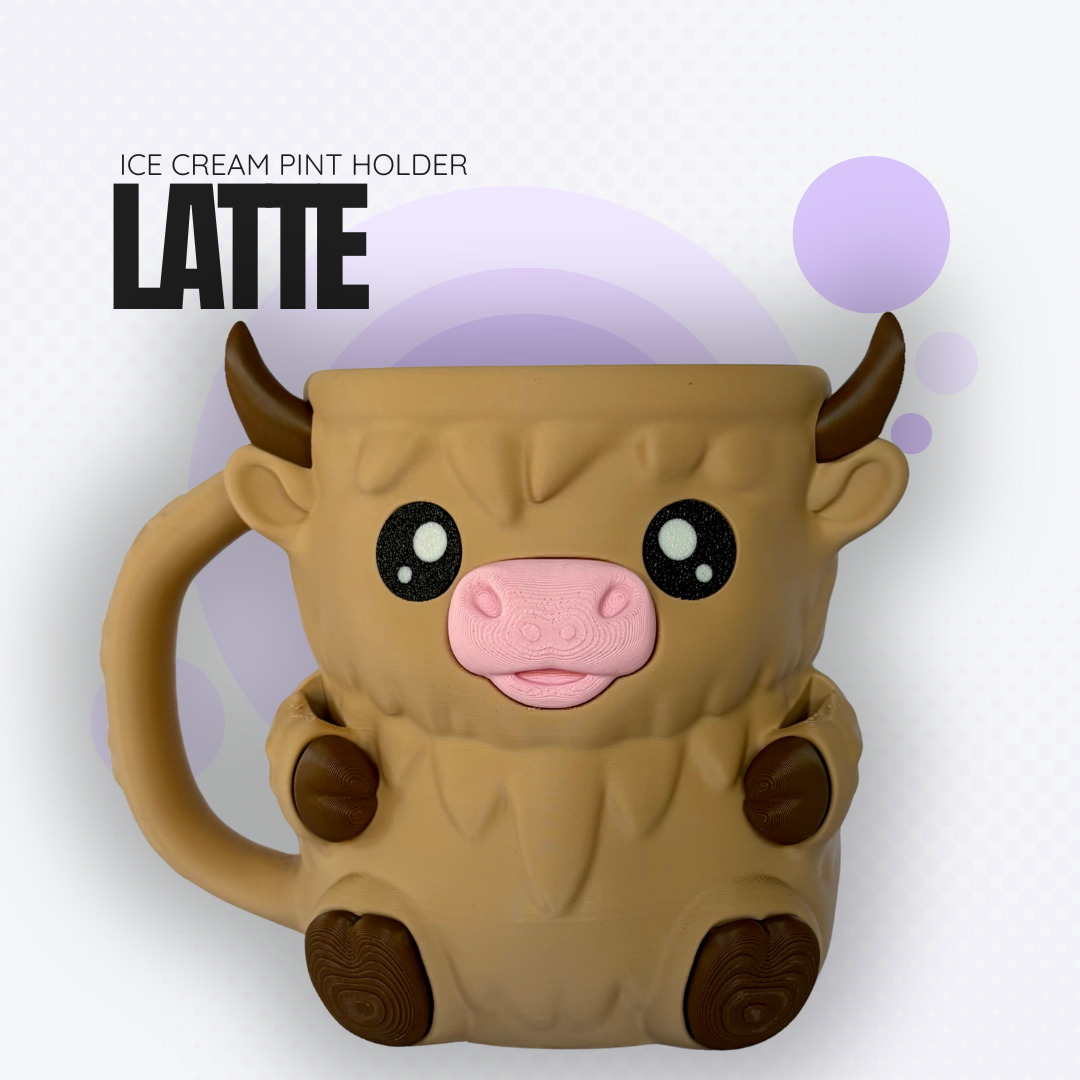 Latte the Highland Cow Ice Cream Pint Holder