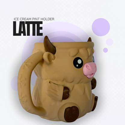 Latte the Highland Cow Ice Cream Pint Holder