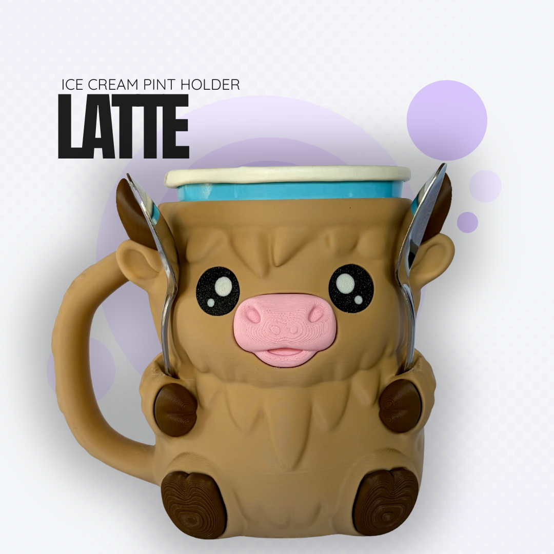 Latte the Highland Cow Ice Cream Pint Holder