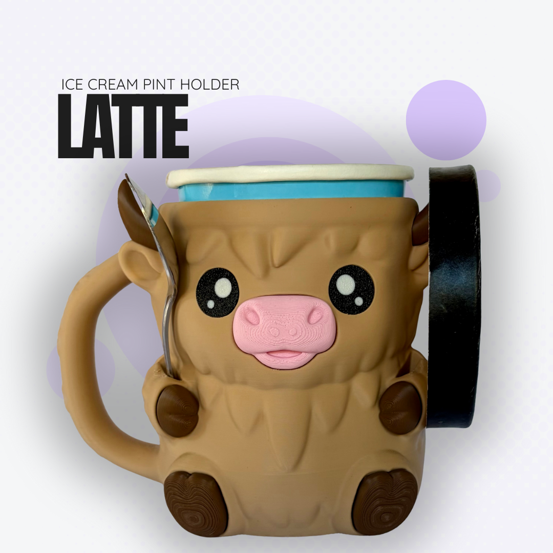 Latte the Highland Cow Ice Cream Pint Holder
