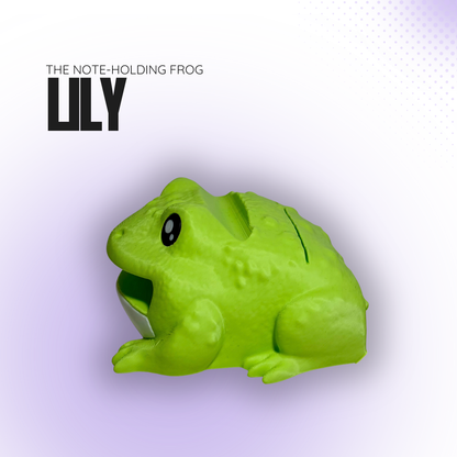 Lily the Note‑Holding Green Frog