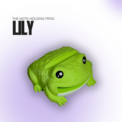 Lily the Note‑Holding Green Frog