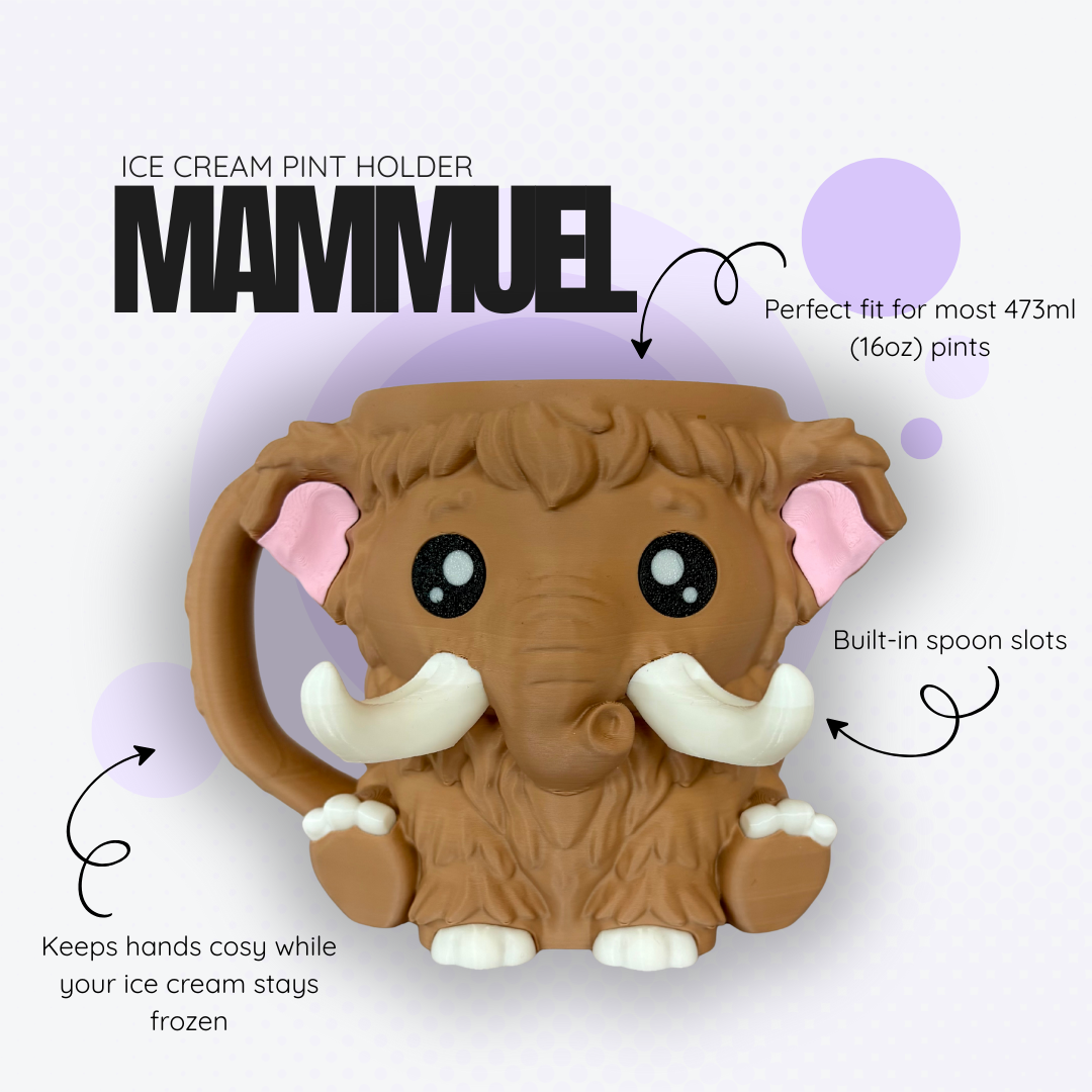 Mammuel the Mammoth Ice Cream Pint Holder