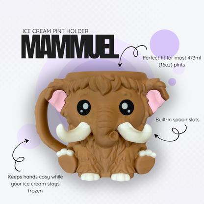 Mammuel the Mammoth Ice Cream Pint Holder