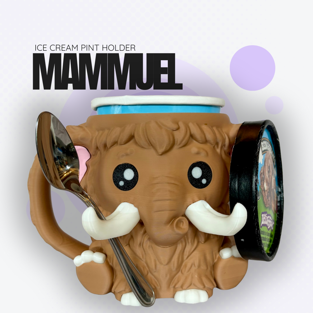 Mammuel the Mammoth Ice Cream Pint Holder