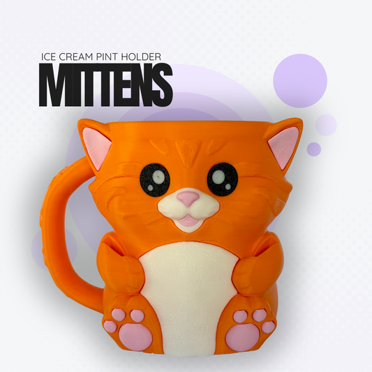 Mittens the Orange Cat Ice Cream Pint Holder