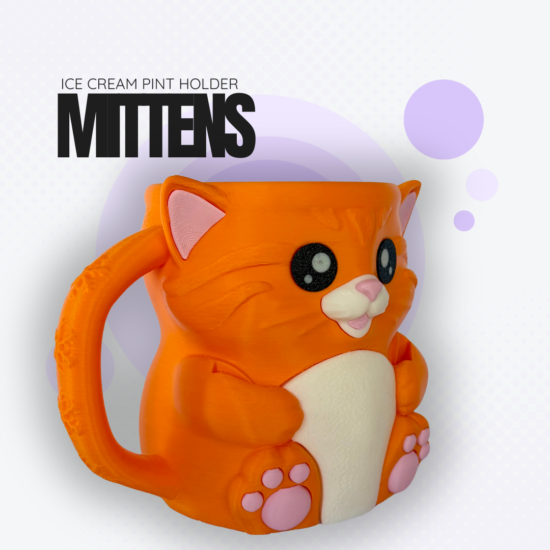 Mittens the Orange Cat Ice Cream Pint Holder