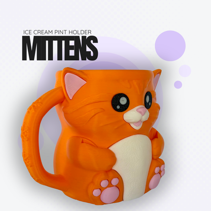 Mittens the Orange Cat Ice Cream Pint Holder