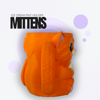 Mittens the Orange Cat Ice Cream Pint Holder